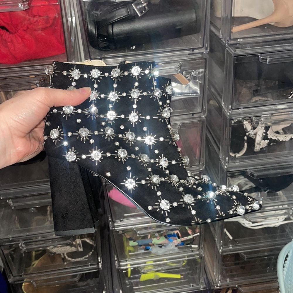 Betsy Johnson studded bootie heels